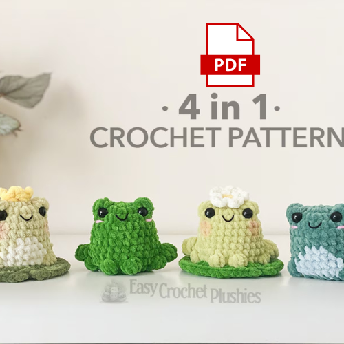 No Sew Frog Crochet Pattern - PDF