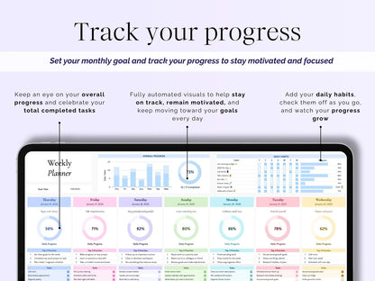 Digital Daily & Weekly Productivity Planner – Instant Download