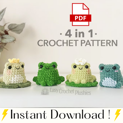 No Sew Frog Crochet Pattern - PDF